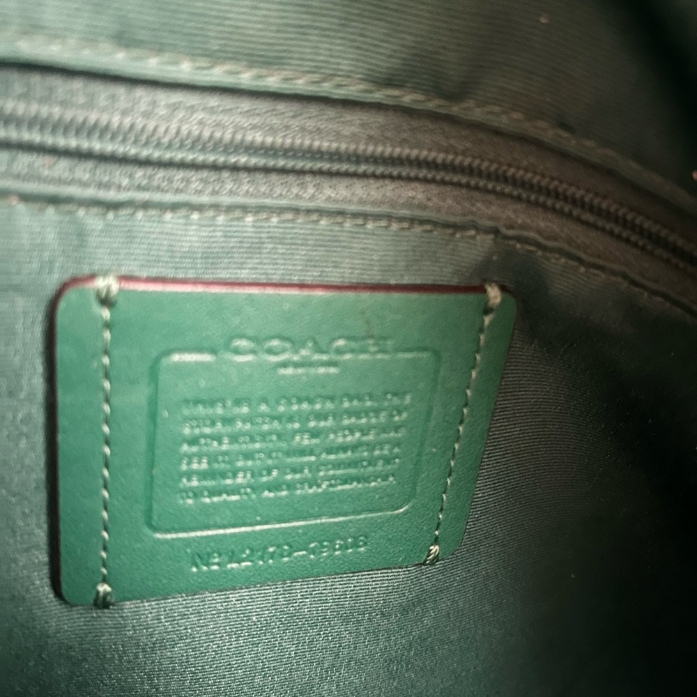 Coach Green Leather Tote - Picture 5 of 6